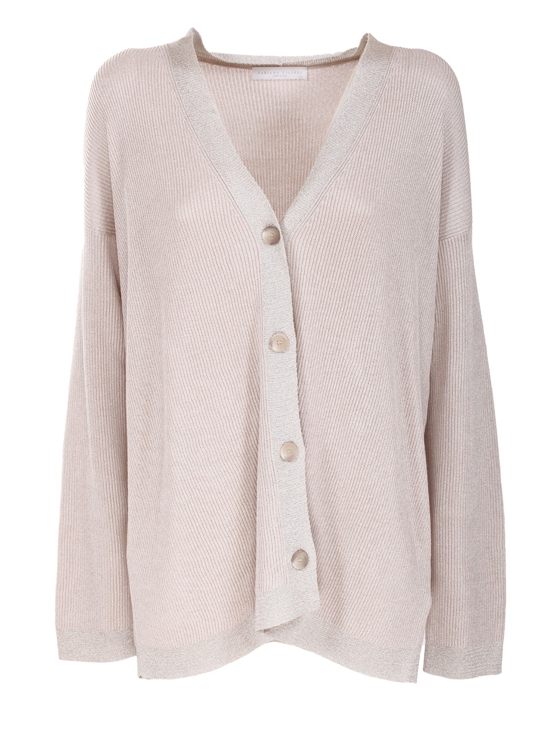 shop FABIANA FILIPPI Saldi Cardigan: Fabiana Filippi Cardigan lurex in cotone.
Scollo V.
Maniche lunghe.
Chiusura con bottoni.
Vestibilità morbida.
Composizione: 65% cotone 27% viscosa 8% poliestere.
Made in Italy.. MAD272W037-VR1 number 8779831
